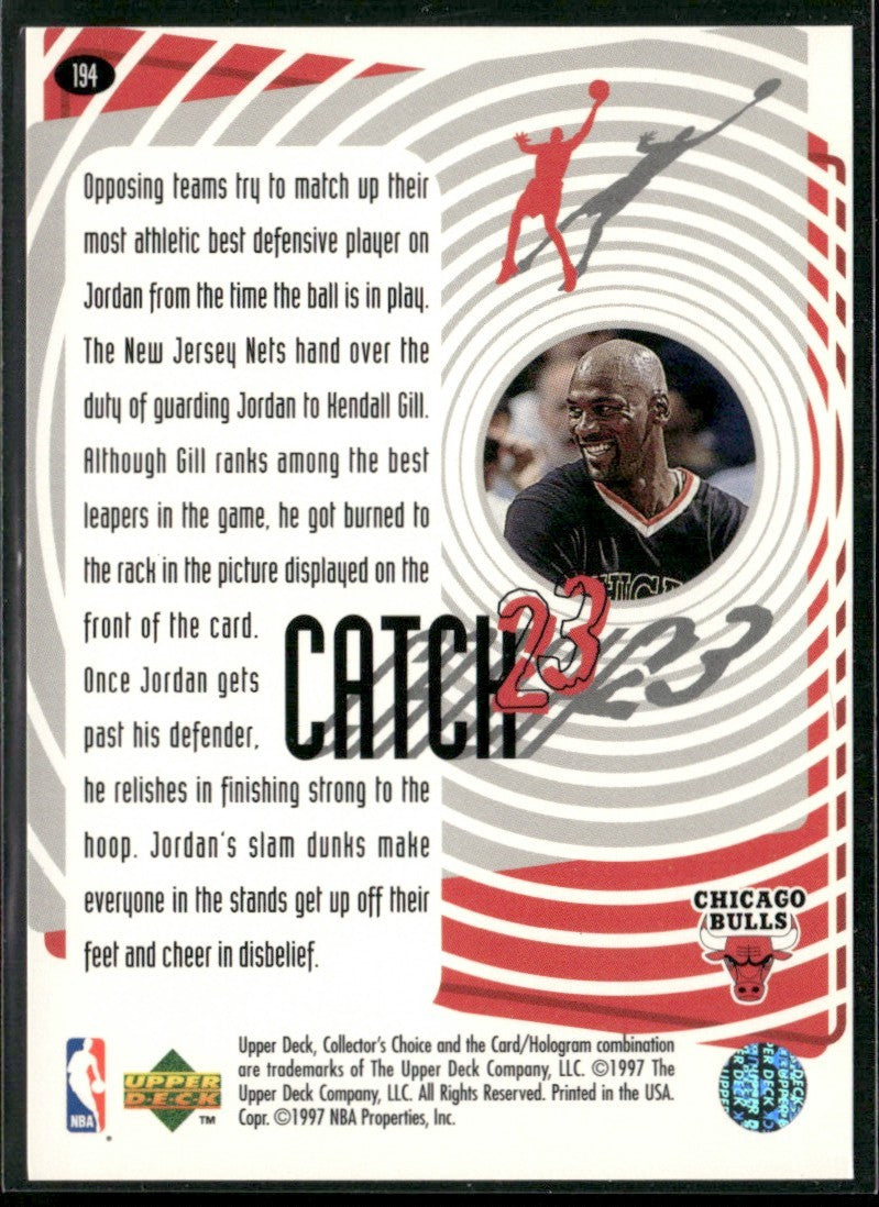 Michael Jordan 1997 Collector's Choice Catch 23 Strong Finish #194 Chicago Bulls