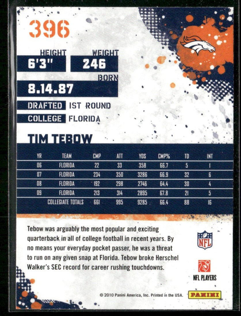 Tim Tebow 2010 Score RC #396 Denver Broncos