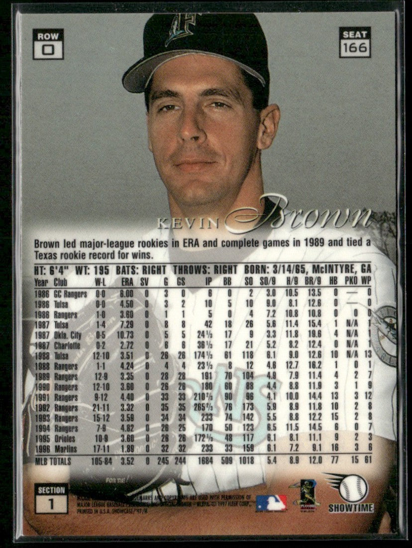Kevin Brown 1997 Fleer Skybox Showcase Row 0 #166 Florida Marlins