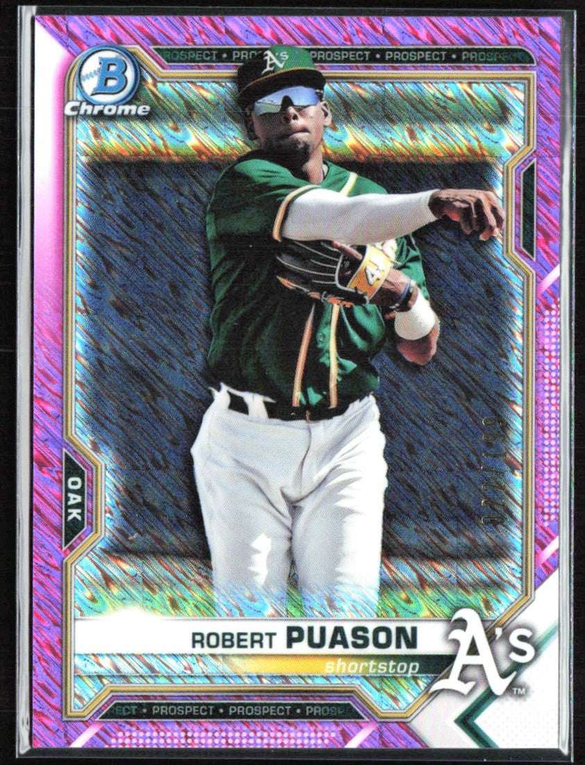 Robert Puason 2021 Bowman Chrome Fuchsia Shimmer Refractor /199 #BCP-218