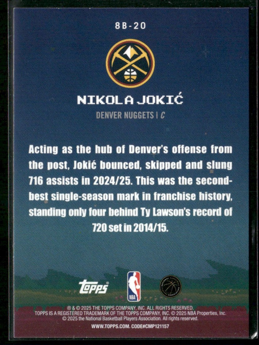 Nikola Jokic 2025 Topps 8-Bit Ballers #8B-20 Denver Nuggets