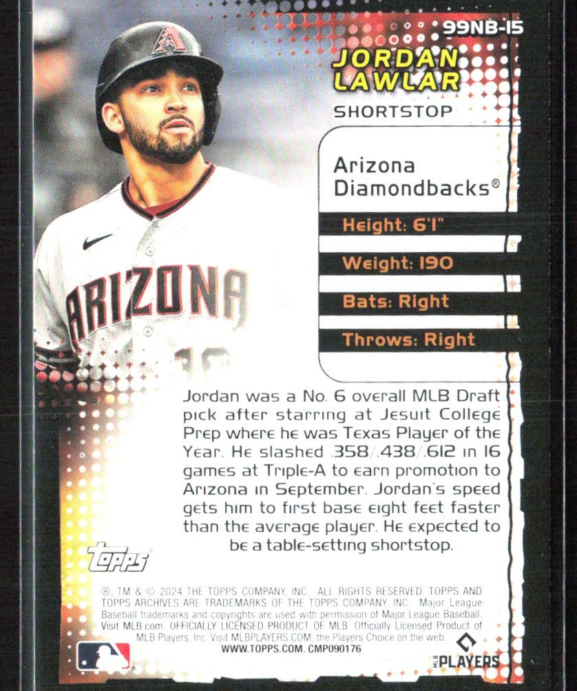 Jordan Lawlar 2024 Topps Archives 1999 New Breed RC #99NB-15