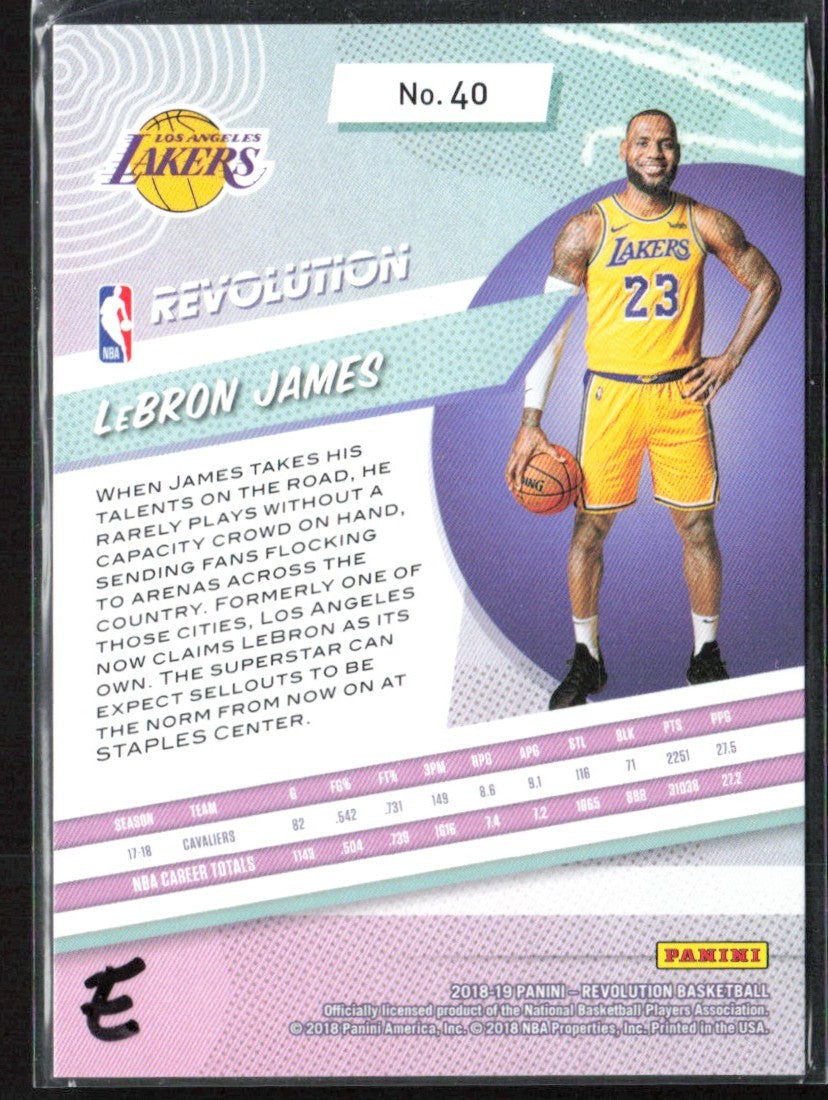 LeBron James 2018 Panini Revolution #40 Los Angeles Lakers