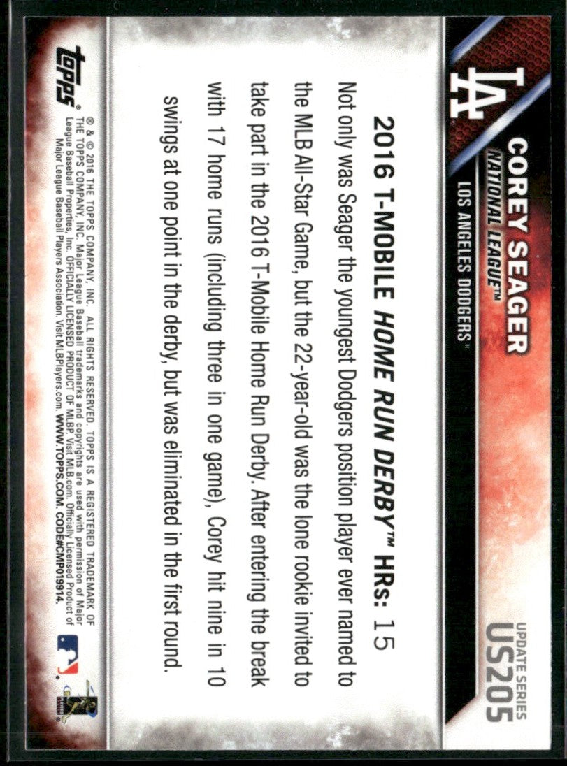 Corey Seager 2016 Topps Update RC #US205 Los Angeles Dodgers