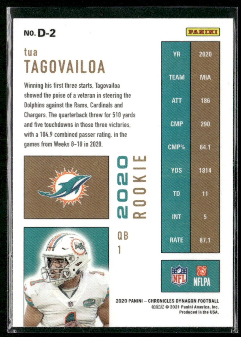 Tua Tagovailoa 2020 Panini Chronicles Dynagon RC #D-2 Miami Dolphins