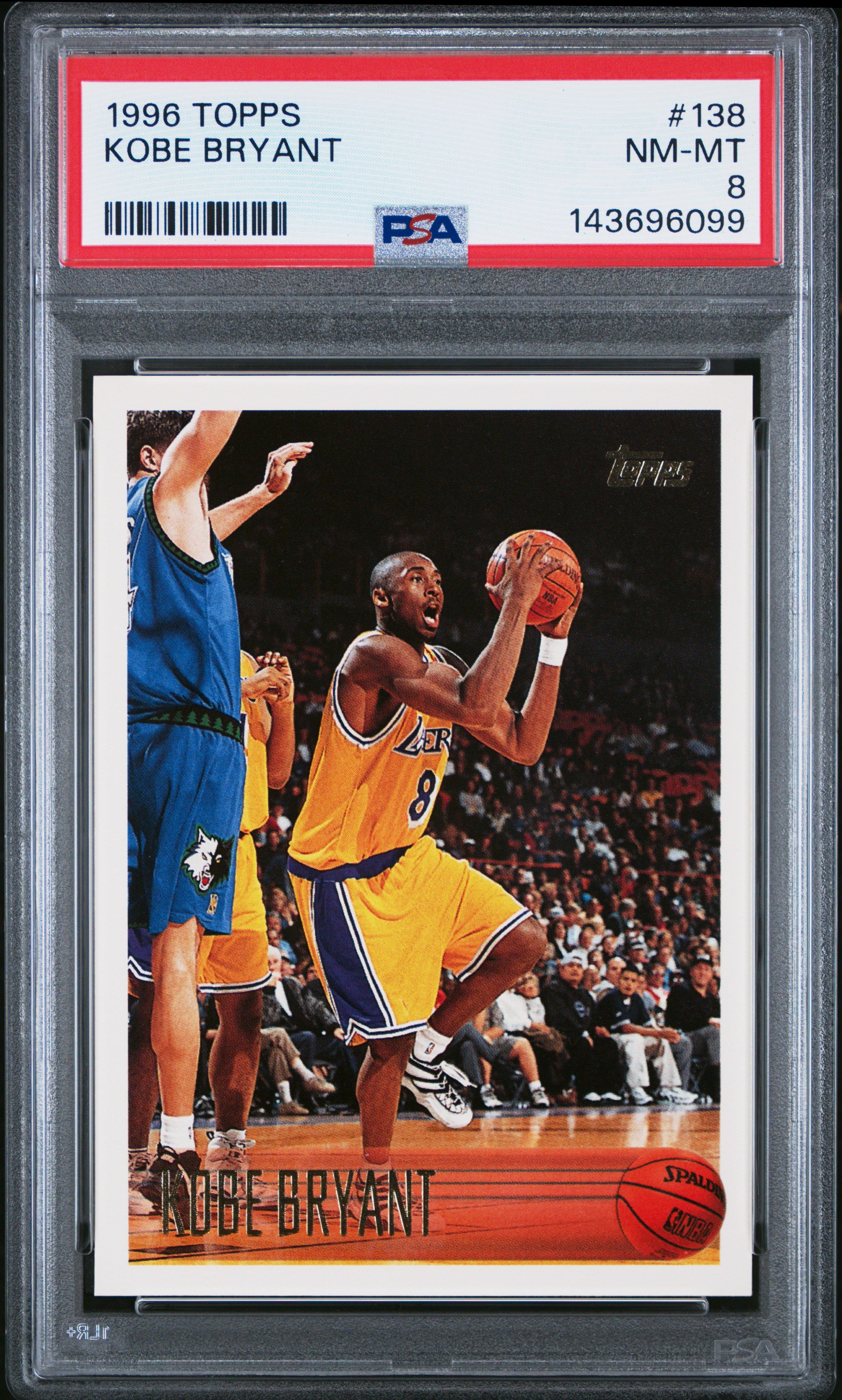 Kobe Bryant 1996 Topps RC psa 8 #138 Los Angeles Lakers