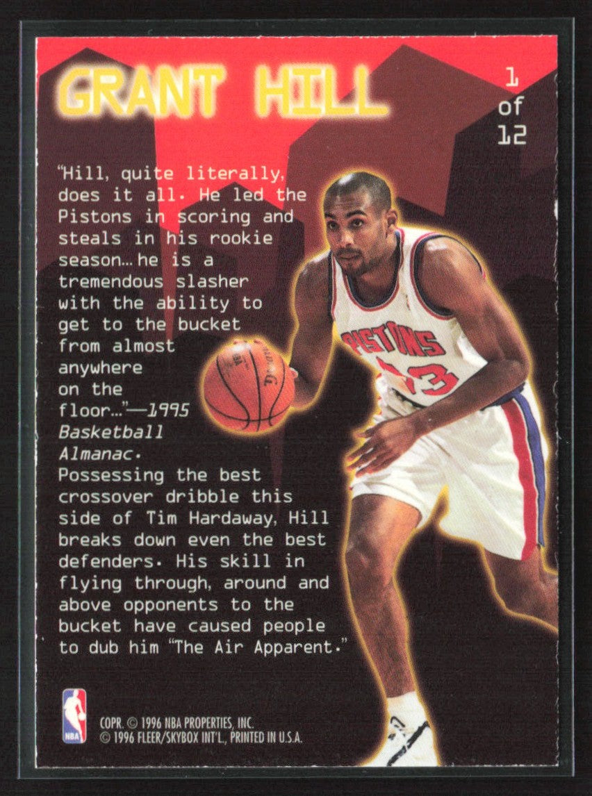 Grant Hill 1995 Fleer Ultra Jam City Hot Packs #1 Detroit Pistons