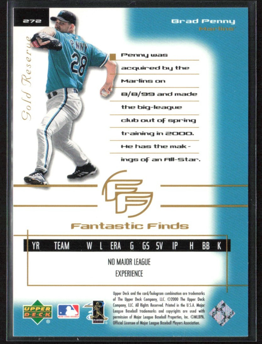 Brad Penny 2000 Upper Deck Gold Reserve /2500 #272 Florida Marlins
