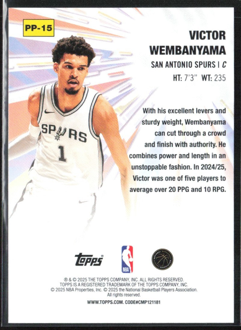 Victor Wembanyama 2025 Topps Power Players #PP-15 San Antonio Spurs