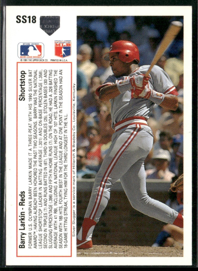Barry Larkin 1991 Upper Deck Silver Sluggers #SS18 Cincinnati Reds