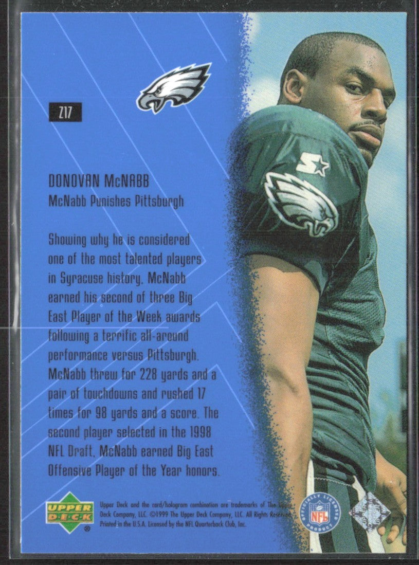 Donovan McNabb 1999 Upper Deck Highlight Zone #Z17 Philadelphia Eagles