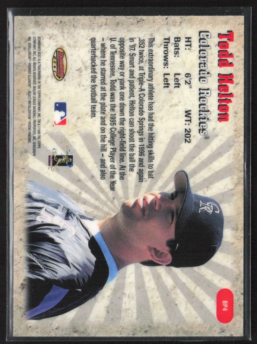 Todd Helton 1998 Bowman's Best Performers #BP4 Colorado Rockies