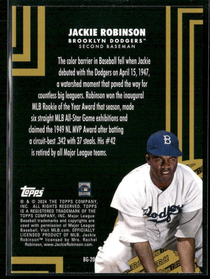 Jackie Robinson 2024 Topps Update Black Gold #BG-20 Brooklyn Dodgers