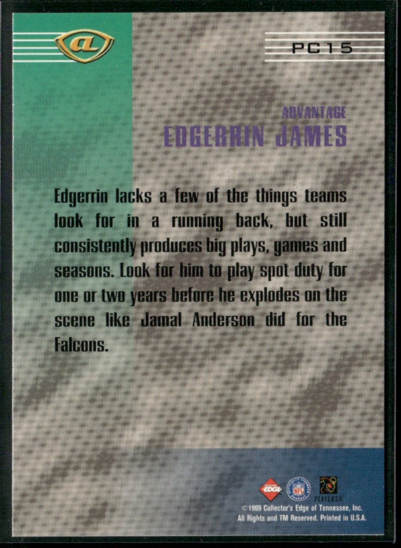 Edgerrin James 1999 Collector's Edge Advantage Prime Connection RC #PC15