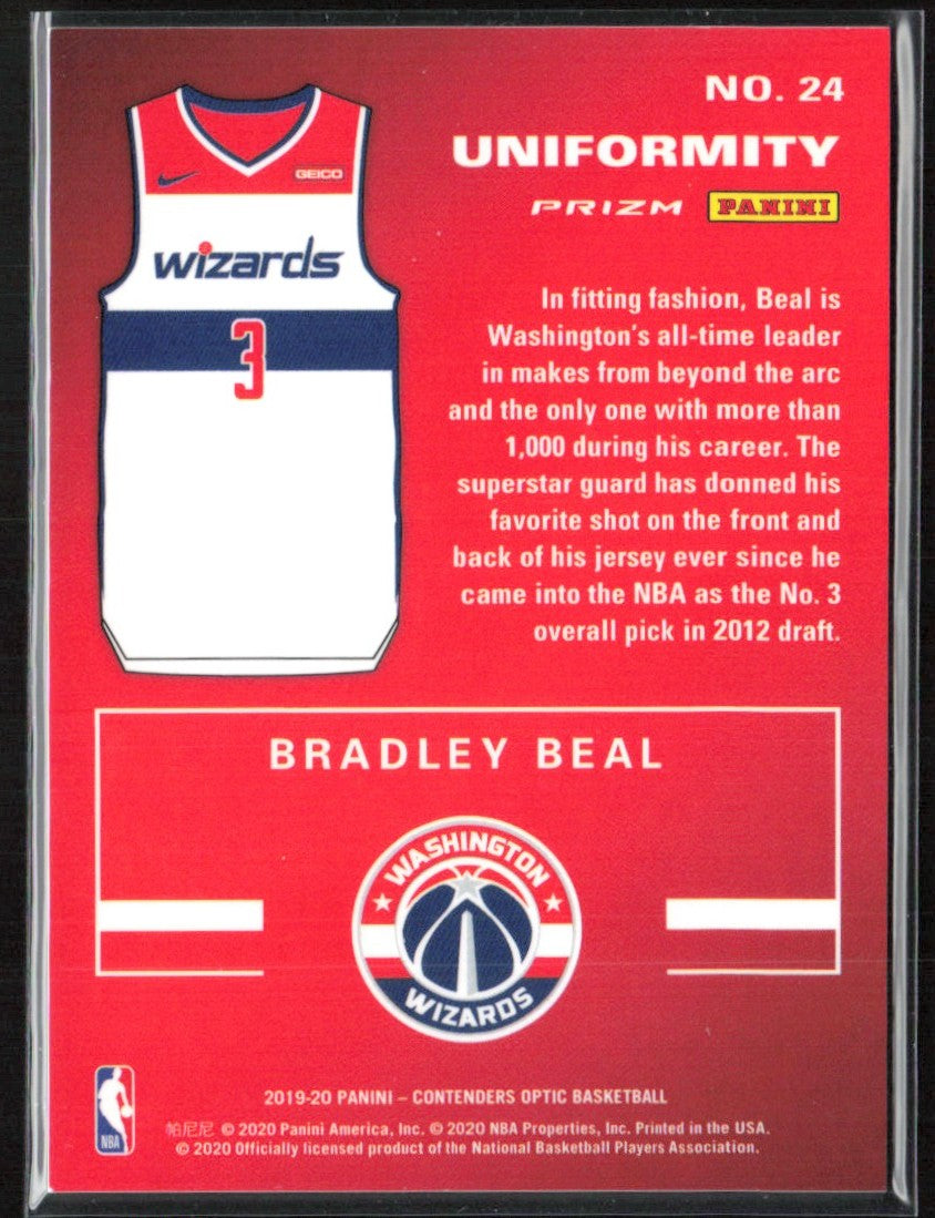 Bradley Beal 2020 Panini Contenders Optic Red Cracked Ice #24 Washington Wizards