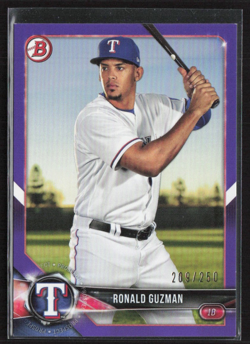 Ronald Guzman 2018 Bowman Purple /250 #BP122 Texas Rangers
