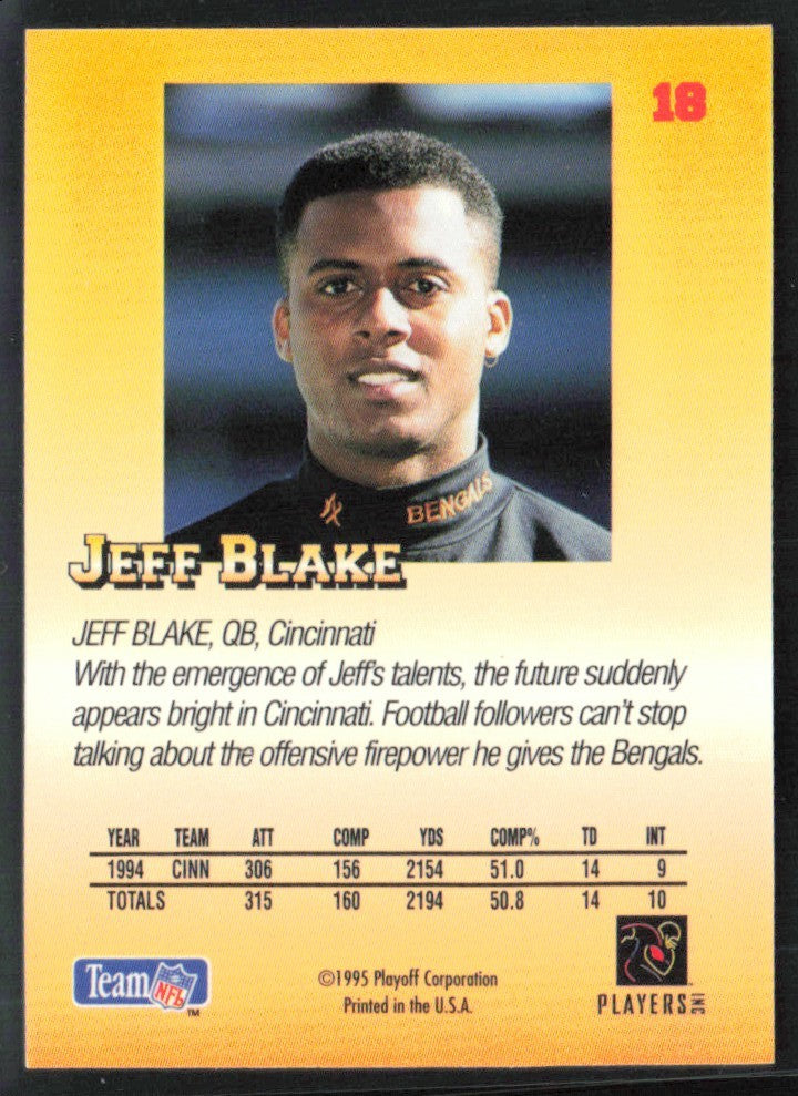 Jeff Blake 1995 Playoff Mini RC #18 Cincinnati Bengals