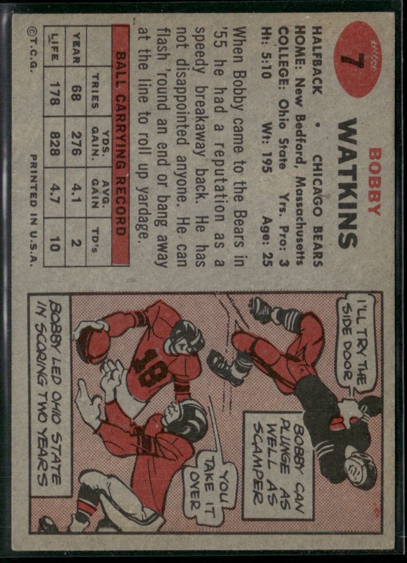 Bobby Watkins 1957 Topps #7 Chicago Bears