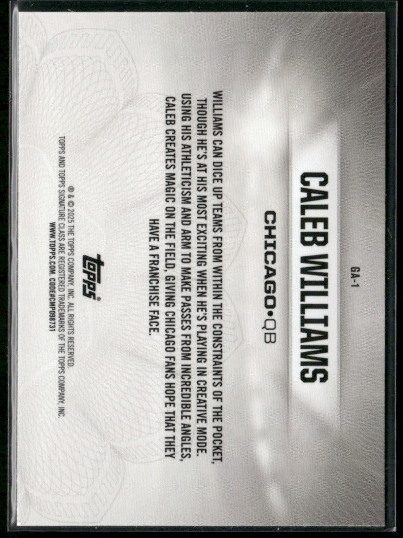 Caleb Williams 2024 Topps Signature Class Gridiron Ambassadors RC #GA-1