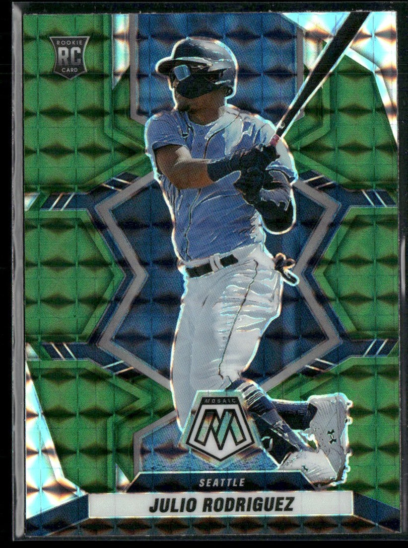 Julio Rodriguez 2022 Panini Mosaic Green Prizm RC #274 Seattle Mariners