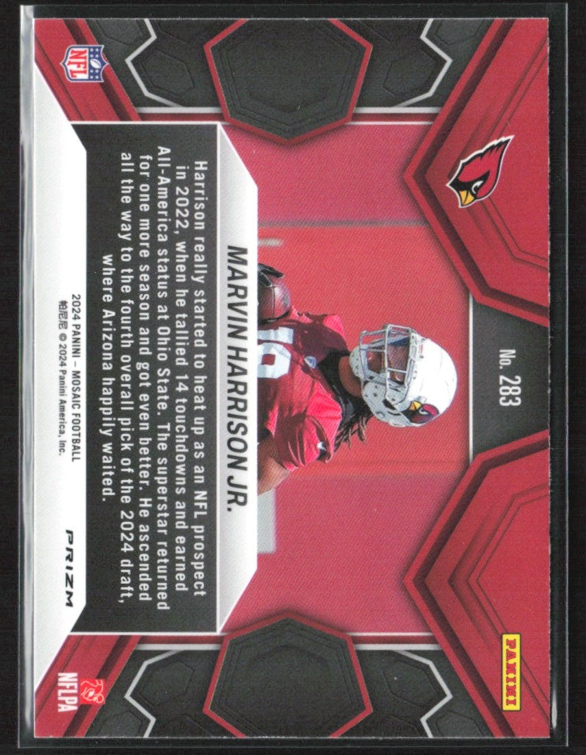 Marvin Harrison Jr. 2024 Panini Mosaic NFL Debut Camo Pink RC #283