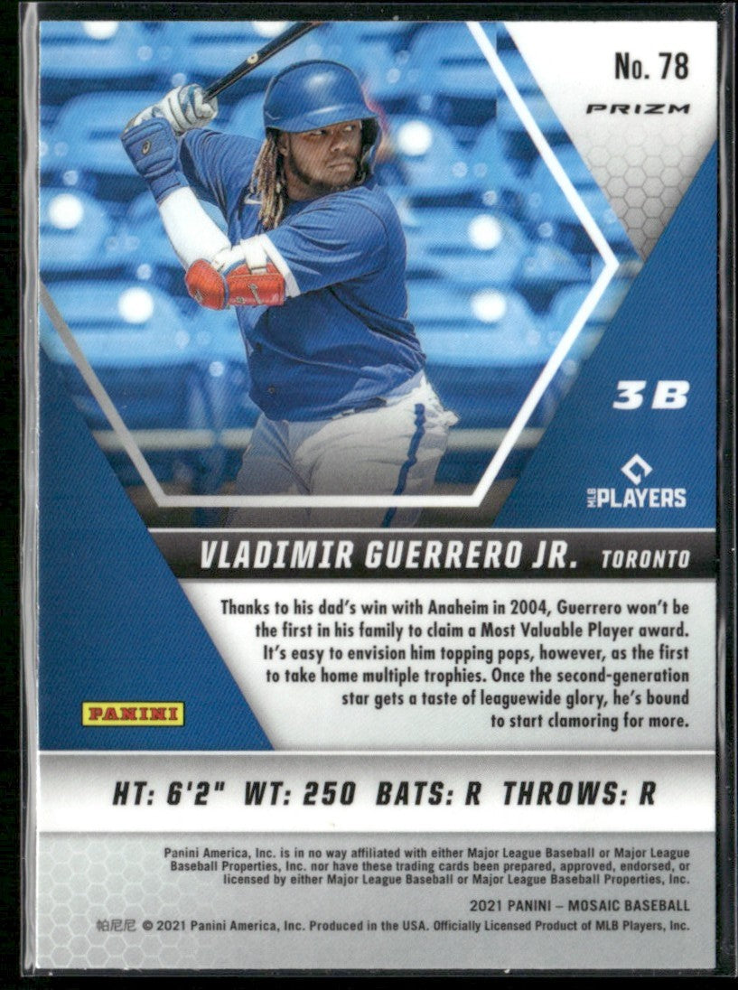 Vladimir Guerrero Jr. 2021 Panini Mosaic Reactive Blue #78 Toronto Blue Jays