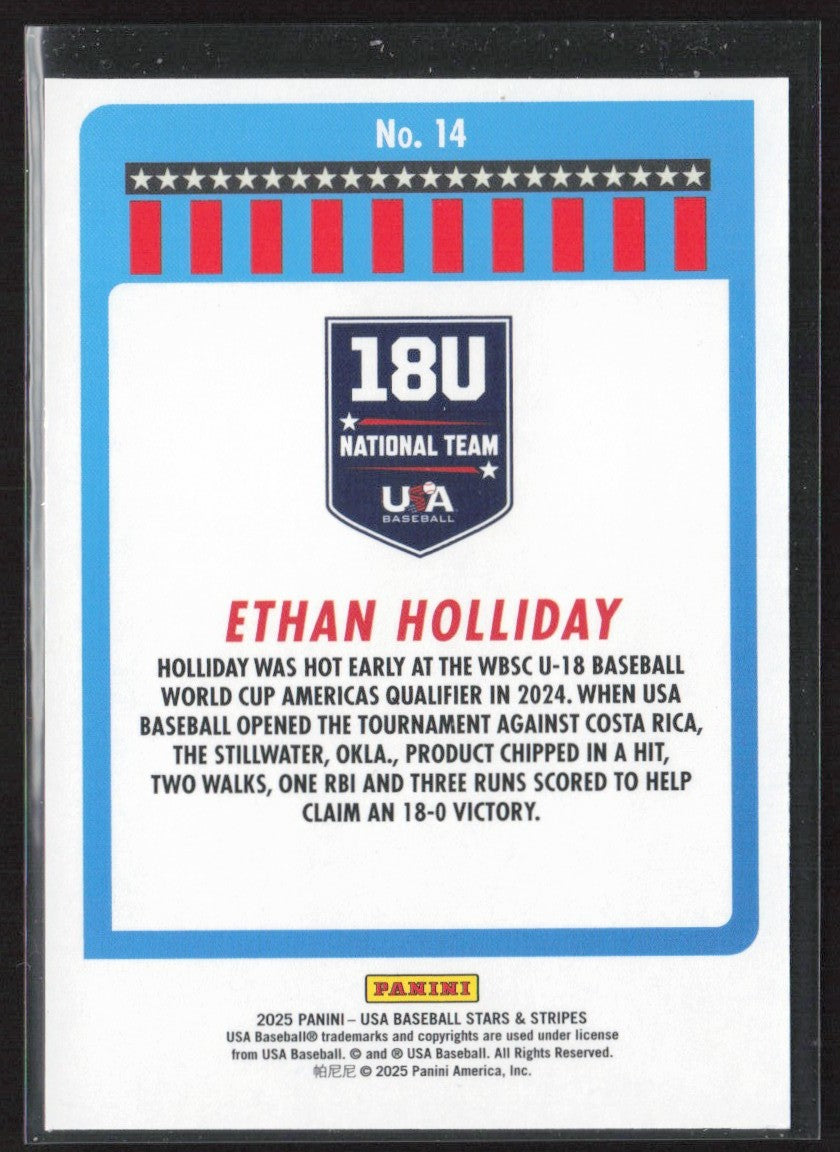 Ethan Holliday 2025 Panini Stars & Stripes #14 USA
