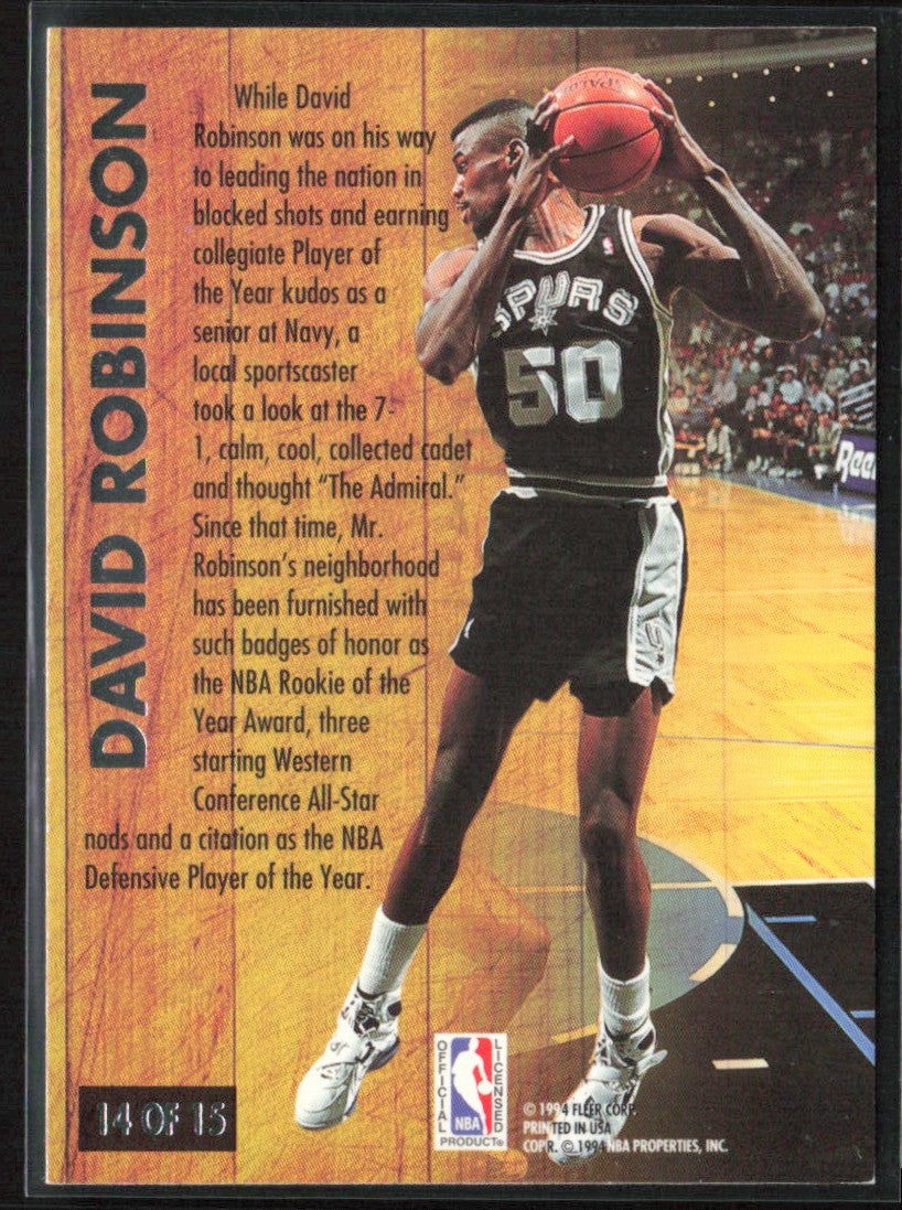 David Robinson 1993 Fleer Ultra Famous Nicknames The Admiral #14