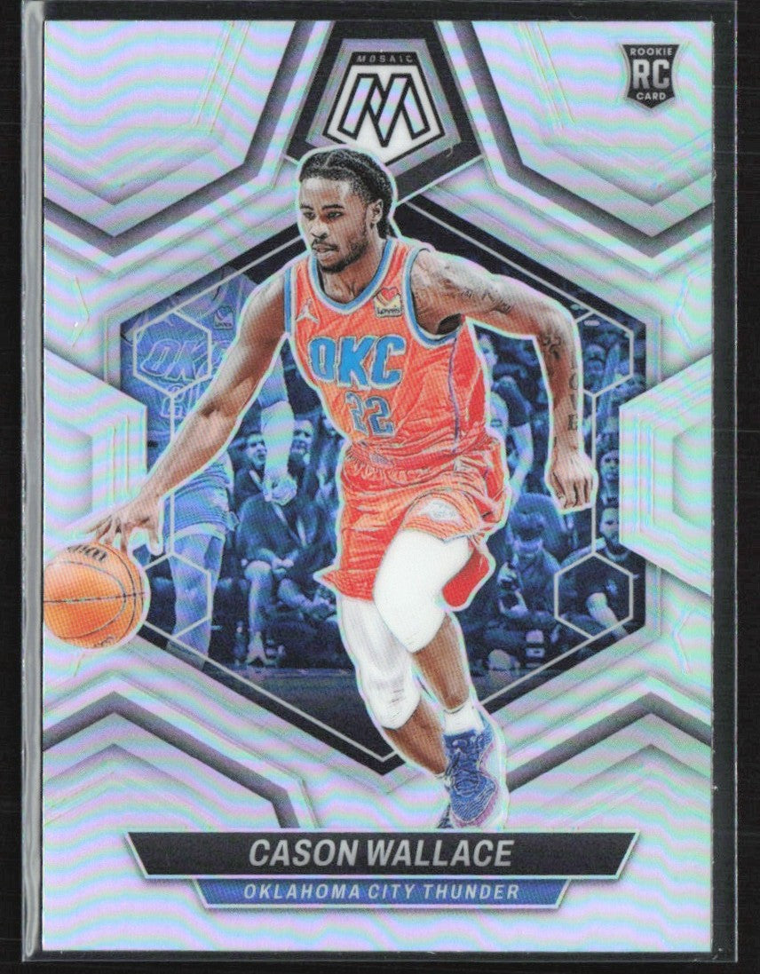 Cason Wallace 2023 Panini Mosaic Silver Prizm RC #218 Oklahoma City Thunder