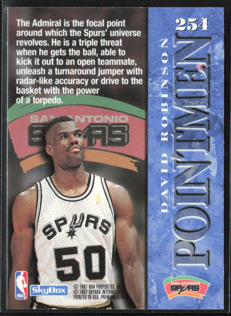 David Robinson 1996 SkyBox Premium Point Men #254 San Antonio Spurs