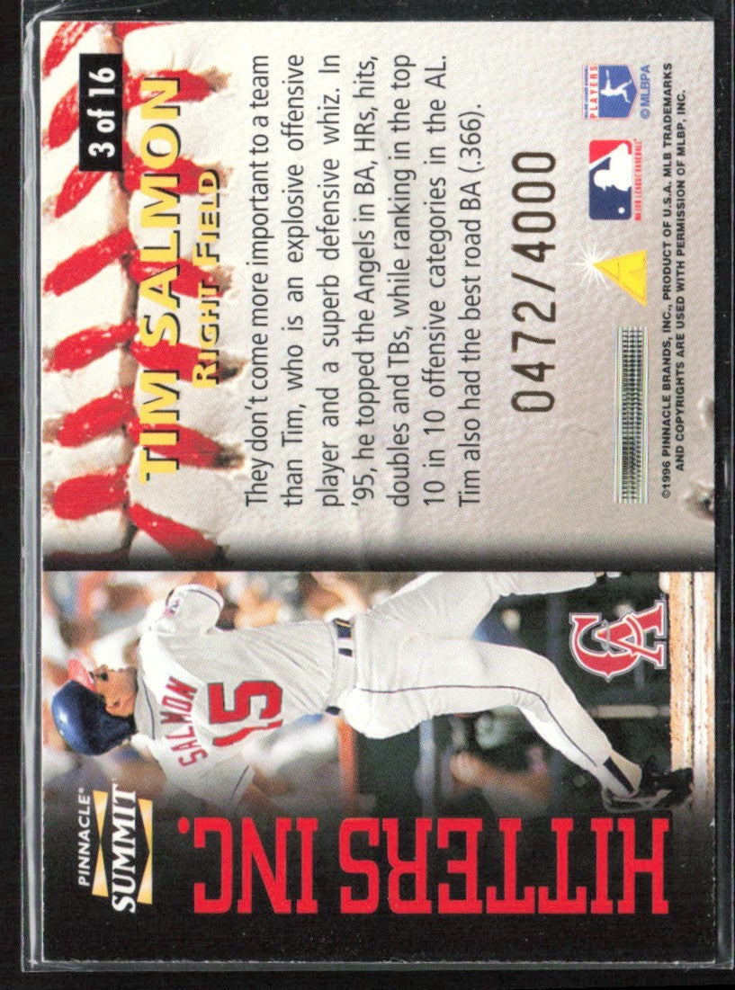 Tim Salmon 1996 Pinnacle Summit Hitters Inc. /4000 #3 California Angels