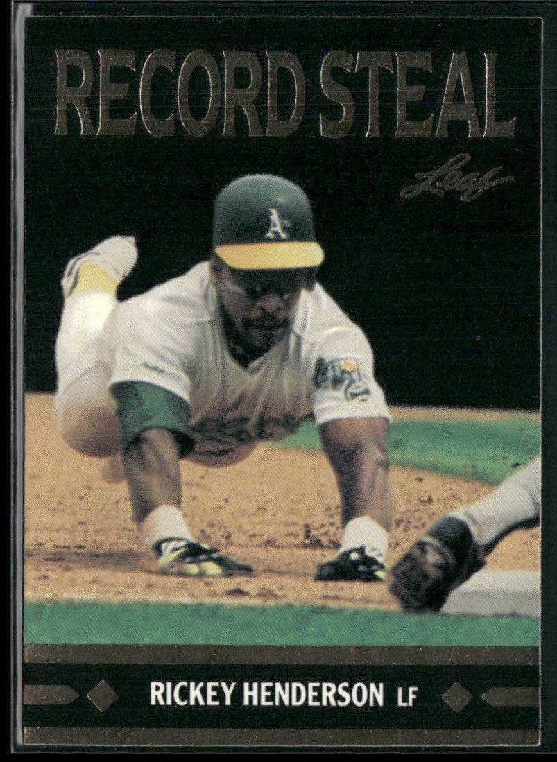 Rickey Henderson 1991 Leaf Gold Rookies Record Steal RC #BC26 Oakland Athletics
