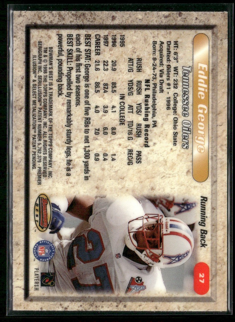Eddie George 1998 Bowman's Best #27 Tennessee Oilers