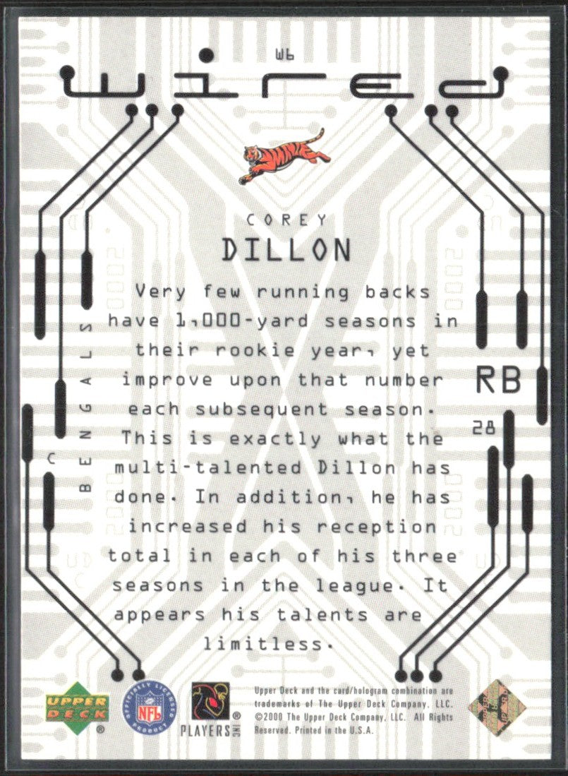 Corey Dillon 2000 Upper Deck Wired #W6 Cincinnati Bengals