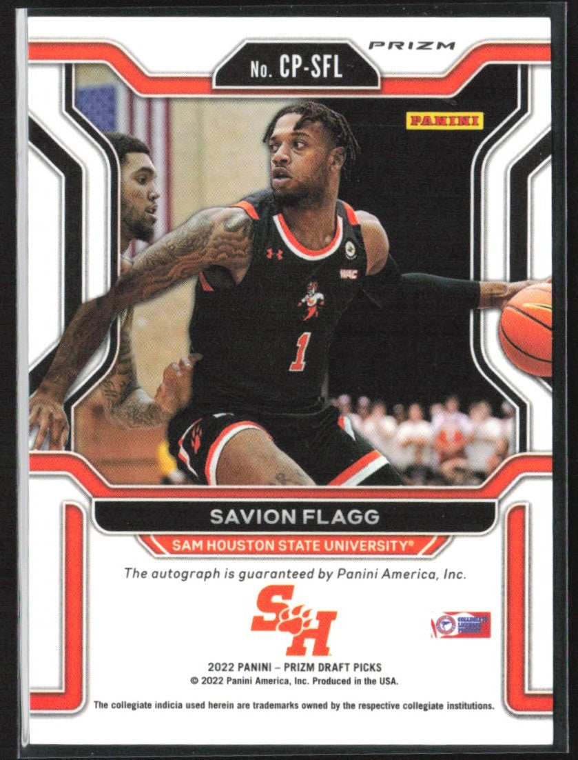 Savion Flagg 2022 Panini Prizm Draft Picks Green AUTO #CP-SFL