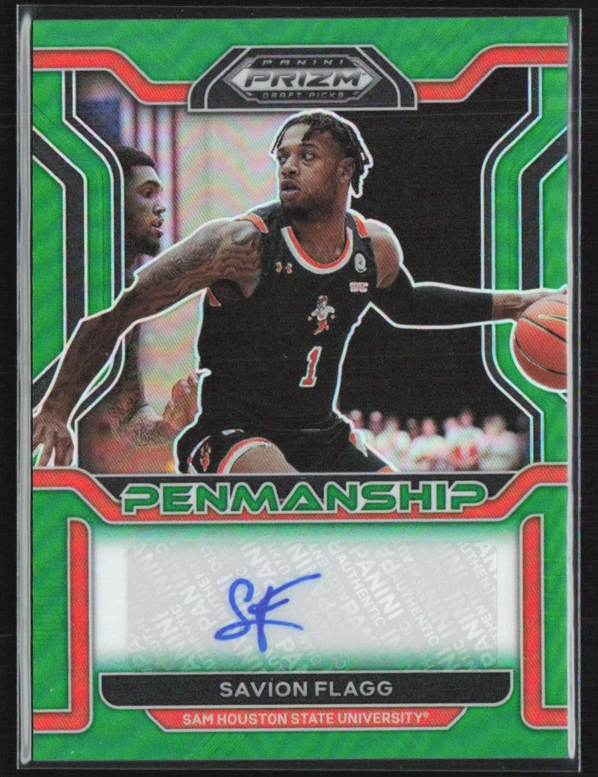 Savion Flagg 2022 Panini Prizm Draft Picks Green AUTO #CP-SFL