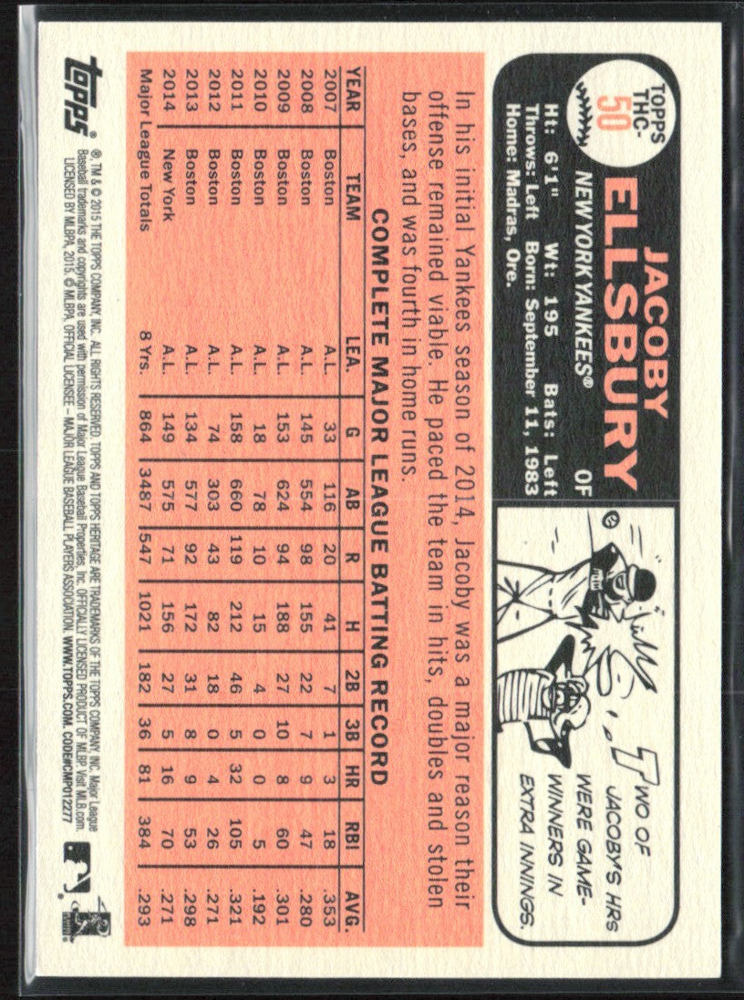 Jacoby Ellsbury 2015 Topps Heritage Chrome Purple Refractor #THC-50