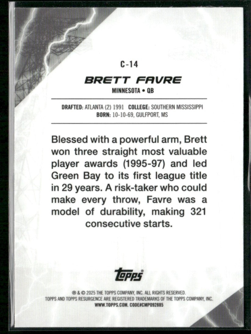 Brett Favre 2024 Topps Resurgence Conductors #C-14 Minnesota Vikings