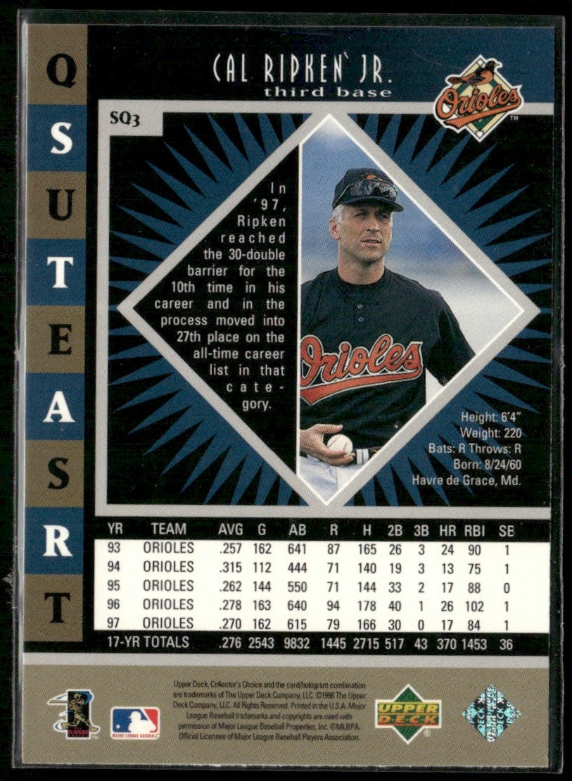 Cal Ripken Jr. 1998 Upper Deck Collector's Choice Star Quest #SQ3