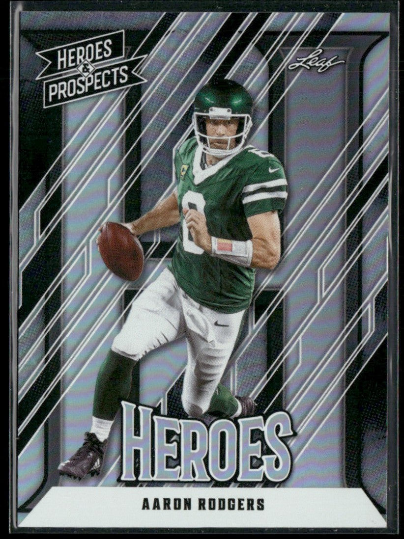 Aaron Rodgers 2024 Leaf Heroes & Prospects /199 #161 New York Jets