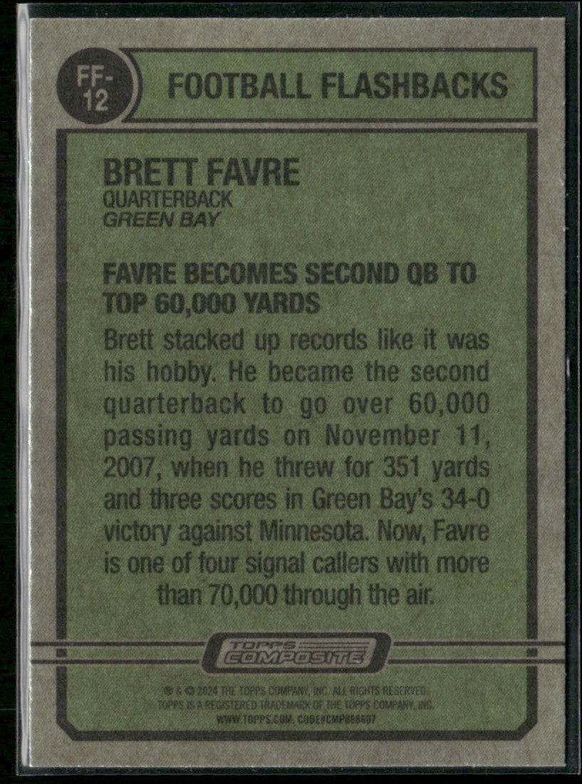 Brett Favre 2024 Topps Composite Flashbacks 1974 #FF-12 Green Bay Packers