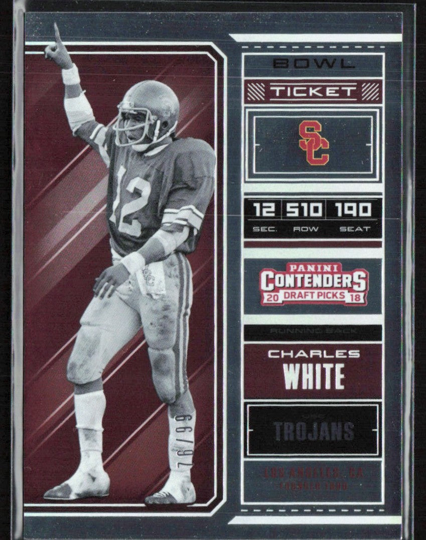 Charles White 2018 Panini Contenders Draft Picks Bowl Ticket /99 #17 USC Trojans