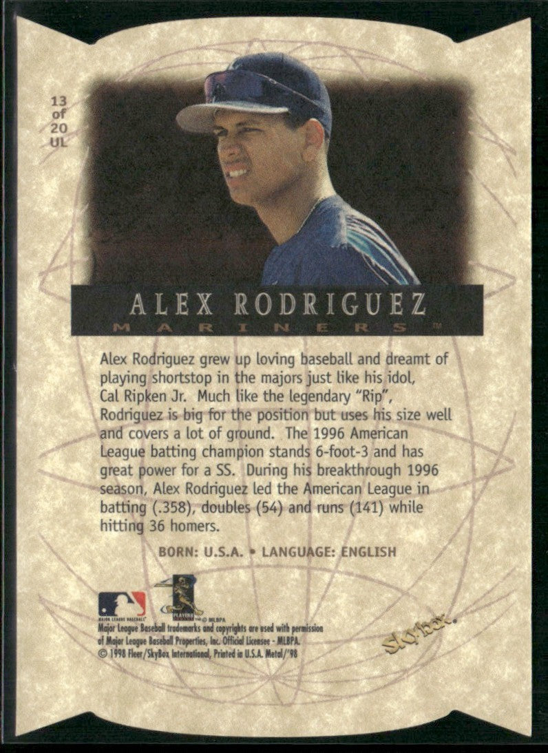 Alex Rodriguez 1998 Metal Universe Universal Language #13 Seattle Mariners