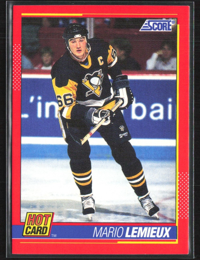 Mario Lemieux 1991 Score Hot Card #5 Pittsburgh Penguins