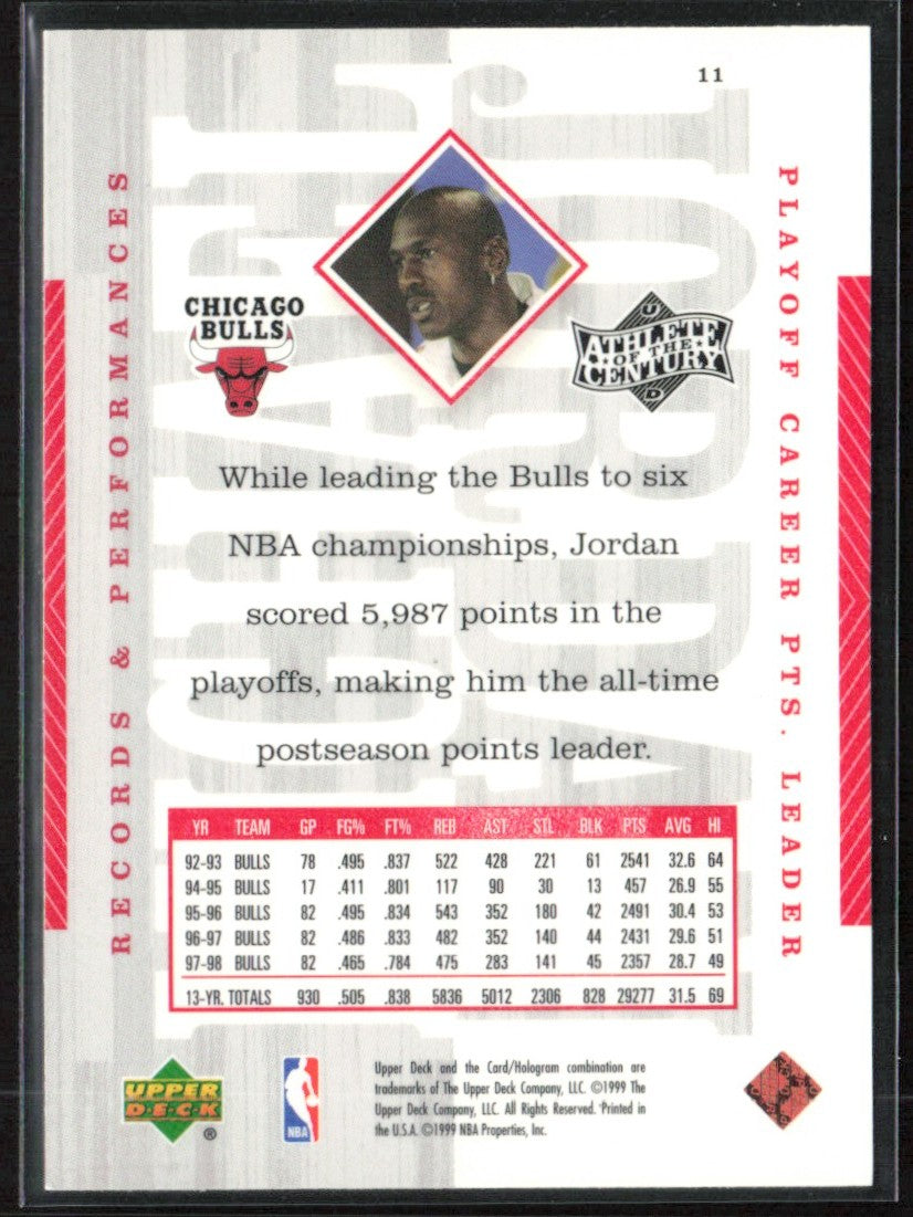 Michael Jordan 1999 Upper Deck Athlete of the Century #11 Chicago Bulls
