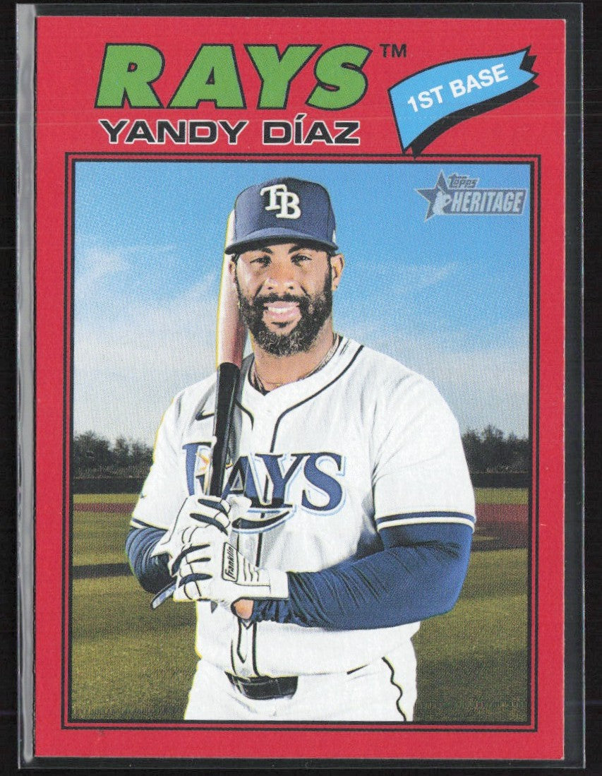 Yandy Diaz 2026 Topps Heritage Red Border #47 Tampa Bay Rays