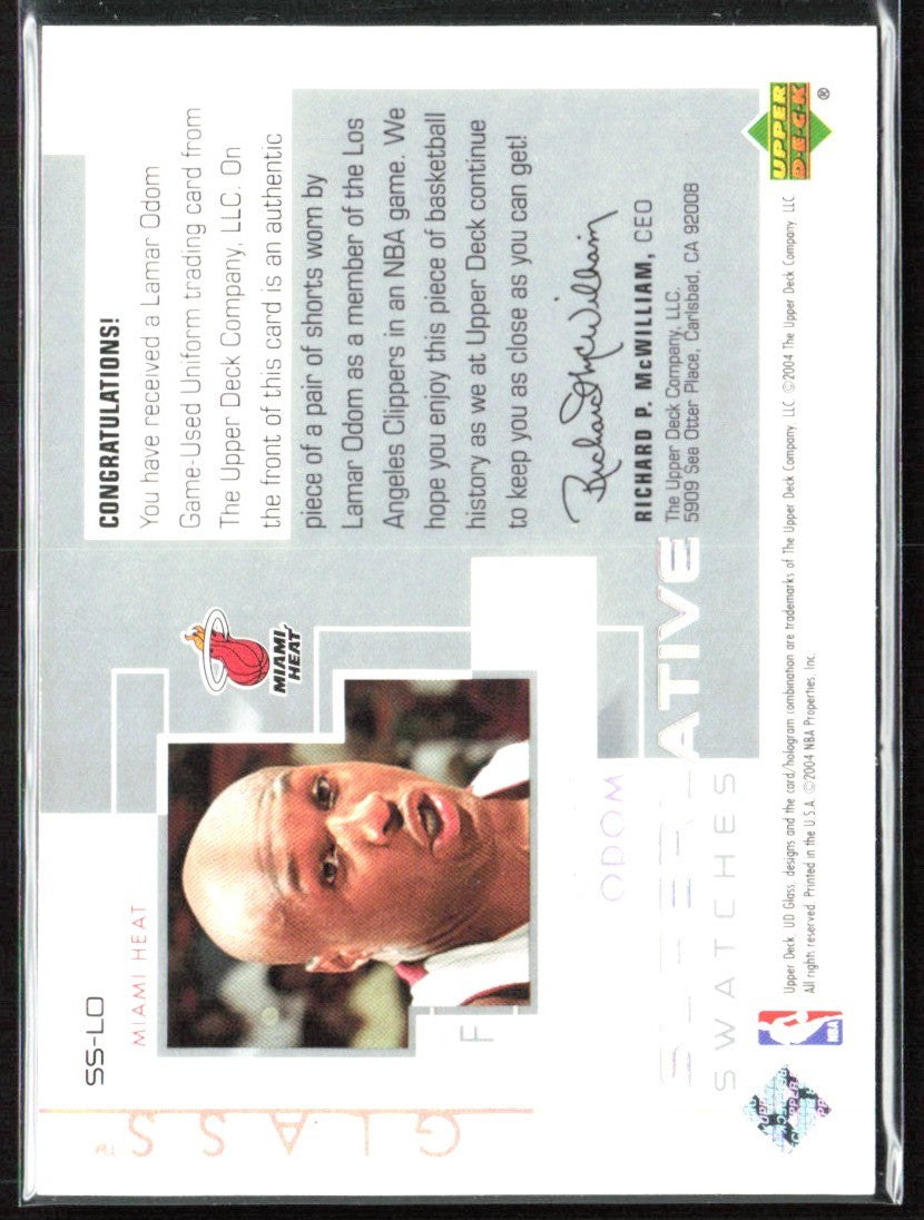 Lamar Odom 2004 Upper Deck Trilogy Signature Swatches Jersey #SS-LO