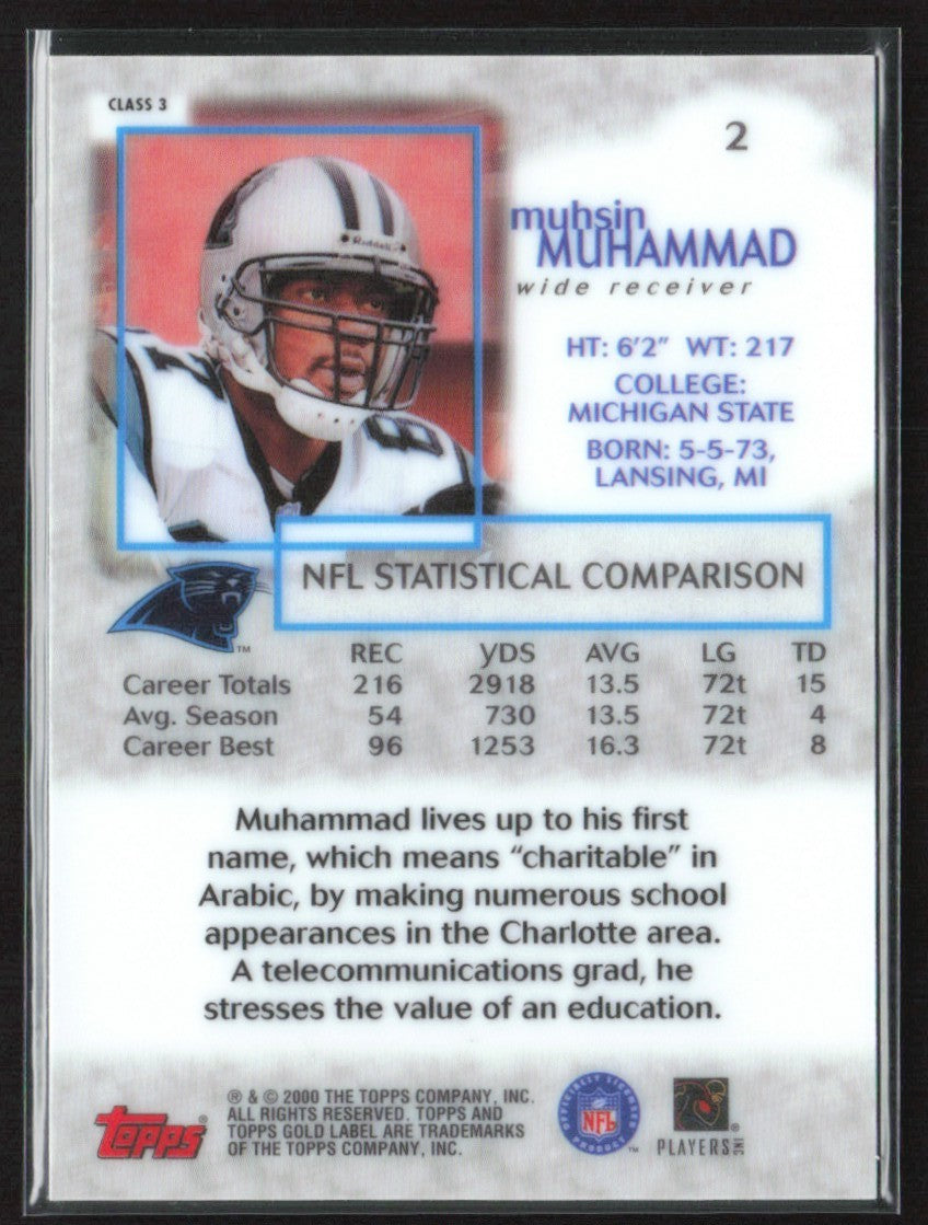 Muhsin Muhammad 2000 Topps Gold Label Class 3 #2 Carolina Panthers