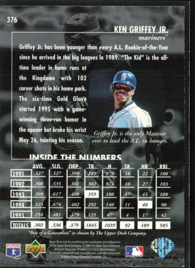 Ken Griffey Jr. 1996 Upper Deck Best of a Generation #376 Seattle Mariners