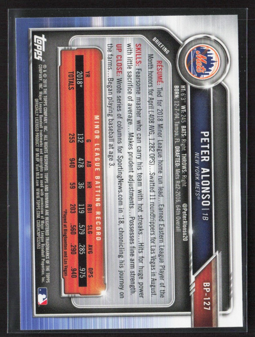 Pete Alonso 2019 Bowman Camo #BP-127 New York Mets